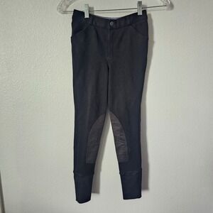 TuffRider Boys Patrol Breeches Black Horse Riding Pants Size 12 100603-01/16/12